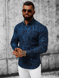 Vīriešu krekls debesu tumši zila OZONEE O/V02