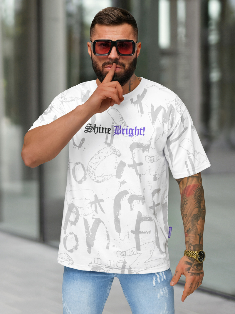 Vīriešu t-krekls balts OZONEE O/YN2/621