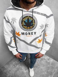 Vīriešu džemperis ar kapuci balts OZONEE O/HM656Z