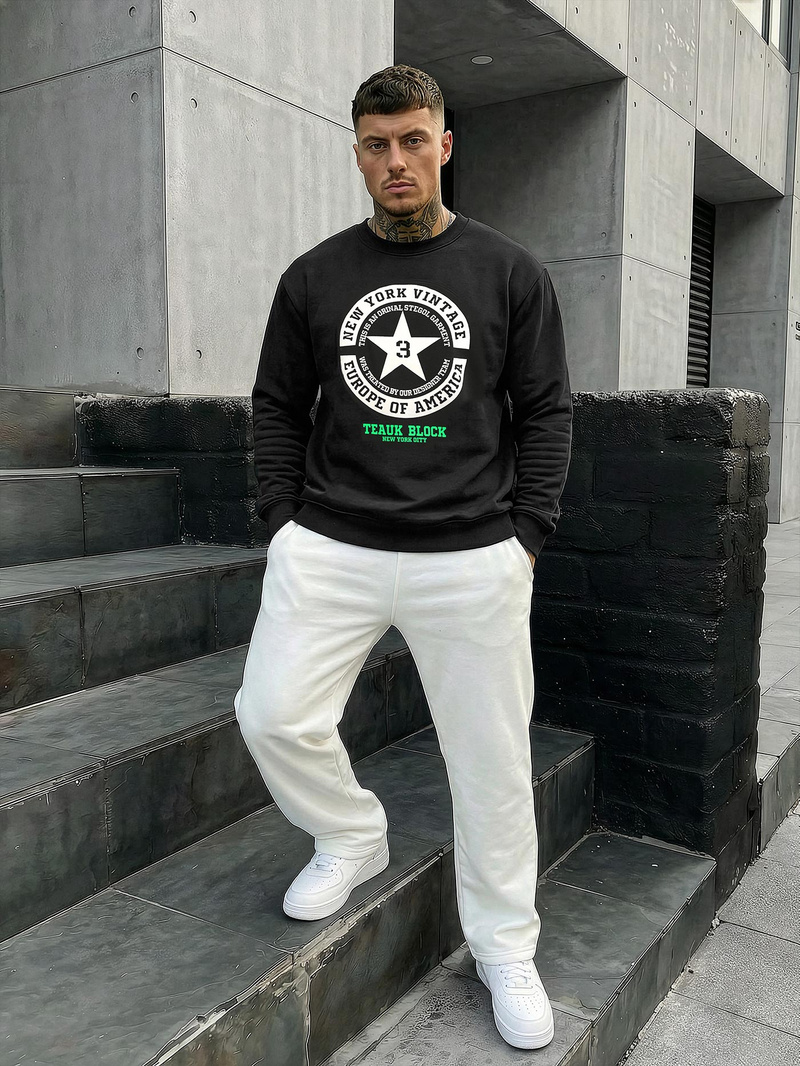 Vīriešu džemperis melns OZONEE JS/8B1768/3