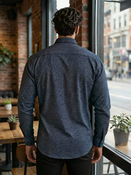 Vīriešu krekls tumši zila OZONEE V/V186Z