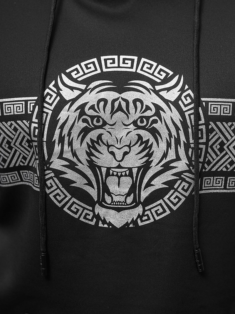 Vīriešu džemperis ar kapuci melna OZONEE JS/8B996/3