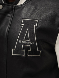 Vīriešu ādas virsjaka melni-balta OZONEE JS/11Z8112