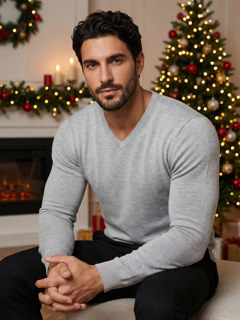 Vīriešu svīteris pelēks OZONEE NB/MMB601/2Z