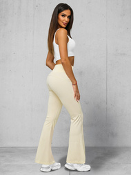 Sieviešu legingi ar platām kājām ecru OZONEE JS/17K570/1