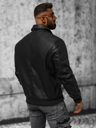 Vīriešu ādas virsjaka melna OZONEE JB/JP1178Z