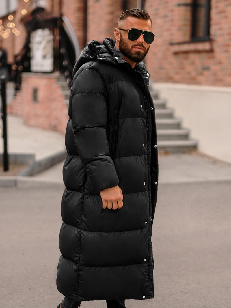 Vīriešu ziemas virsjaka melna OZONEE O/M3202Z