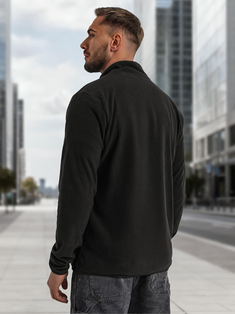 Vīriešu jaka ar rāvējslēdzēju melna OZONEE JS/HH016/3