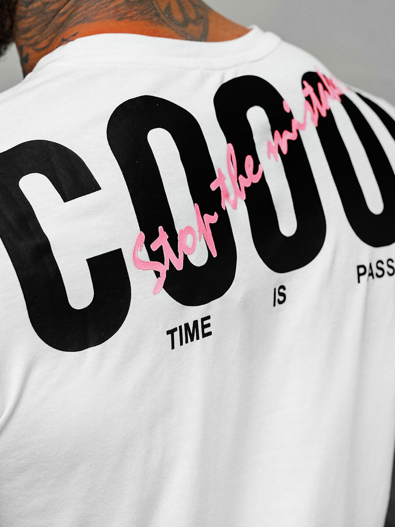 Vīriešu T-krekls balts OZONEE O/T1278/1