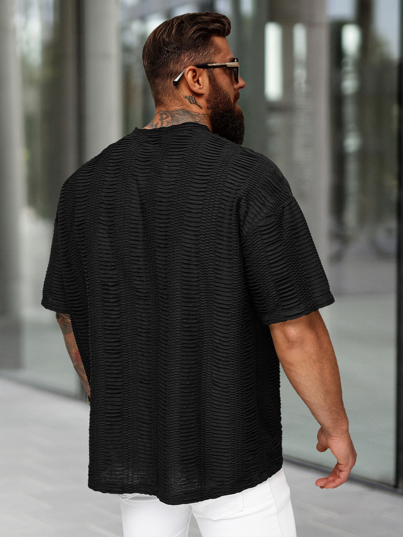 Vīriešu t-krekls melns OZONEE O/B1149