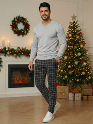  Vīriešu chino bikses melnas OZONEE DJ/5515Z