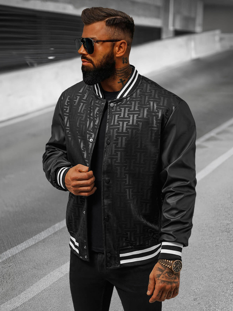 Vīriešu virsjaka debesu melna OZONEE O/3A172Z