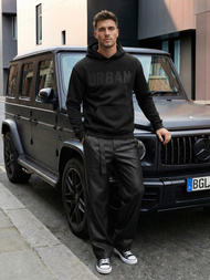 Vīriešu džemperis ar kapuci melna OZONEE JS/8B1990/3