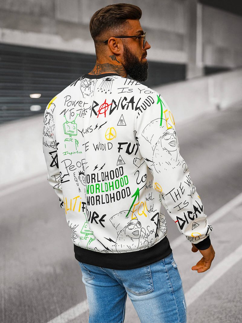 Vīriešu jaka balta OZONEE JS/8B1228/1