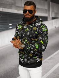 Vīriešu džemperis ar kapuci melna OZONEE JS/8B1186/3