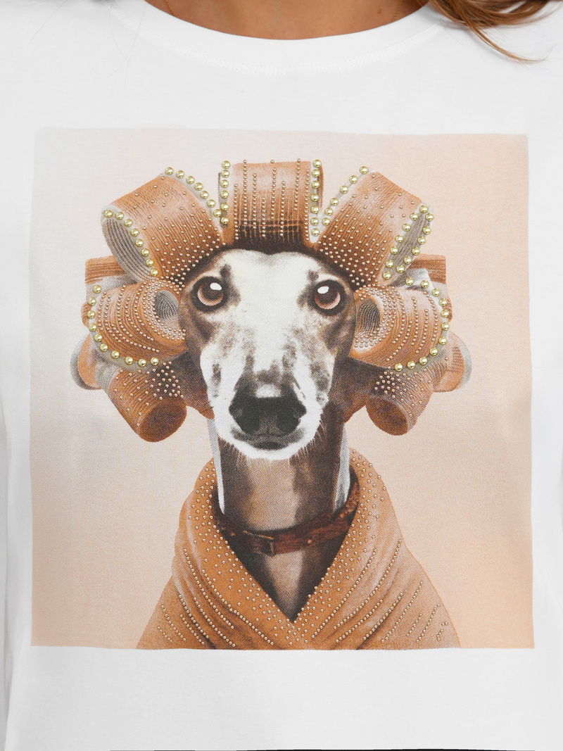 Sieviešu t-krekls balti-smilšu OZONEE JS/YJ77726