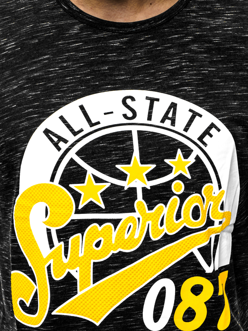 Vīriešu T-krekls melns OZONEE JS/KS2043Z