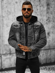 Vīriešu džinsu jaka melna OZONEE NB/MJ505NZ