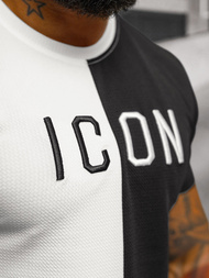 Vīriešu t-krekls balti-melns OZONEE O/7776T