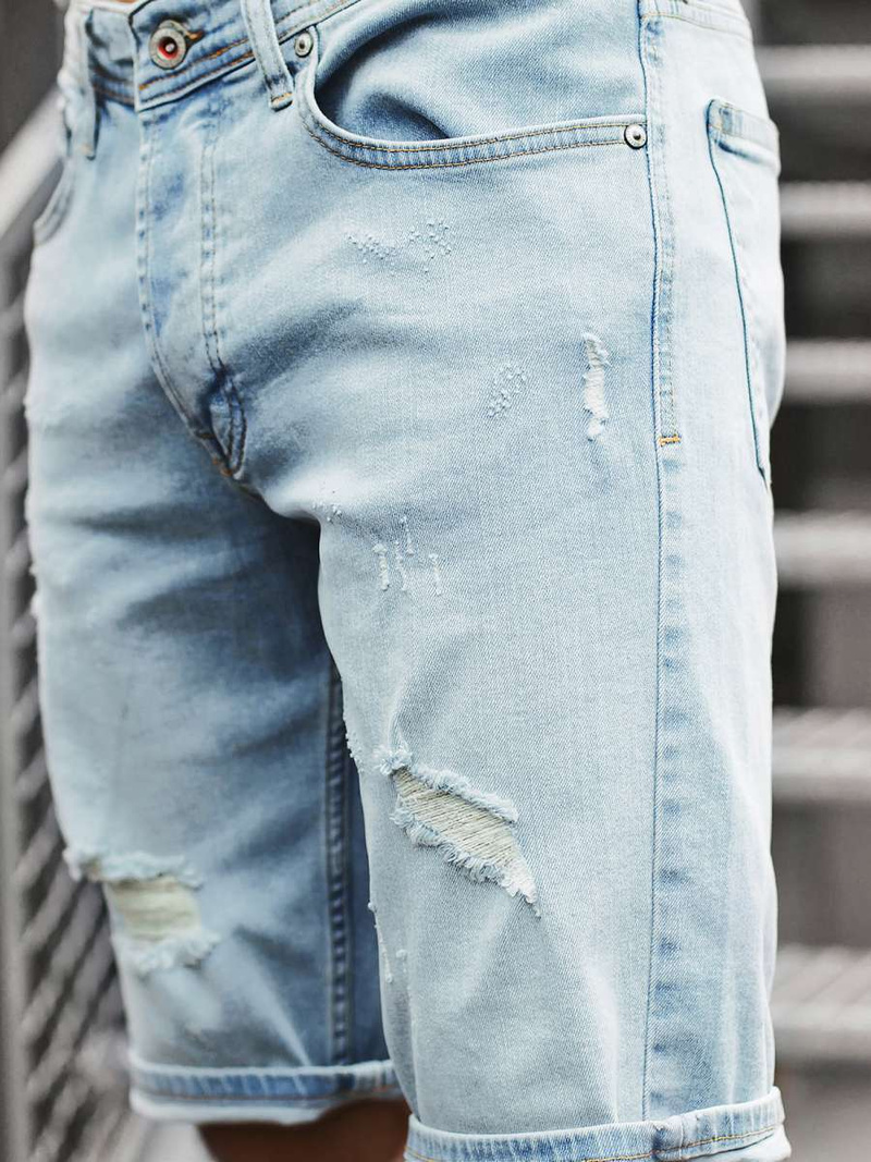 Vīriešu džinsa šorti gaiši zili OZONEE B/55055