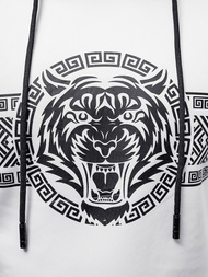 Vīriešu džemperis ar kapuci balta OZONEE JS/8B996/1