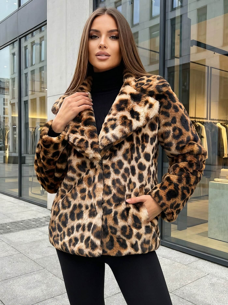 Sieviešu jaka smilškrāsā un brūnā krāsā OZONEE JS/61M8500/158Z