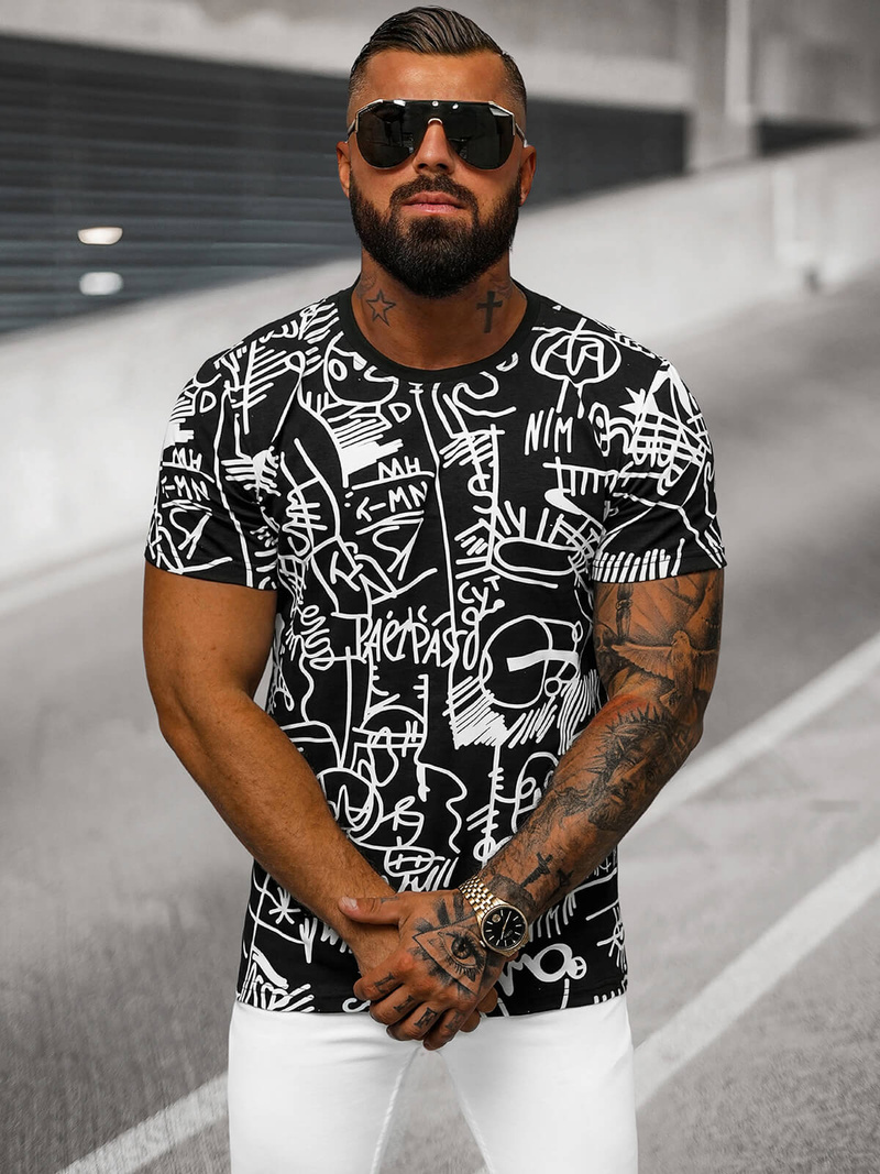 Vīriešu T-krekls Melns OZONEE O/T1269/3