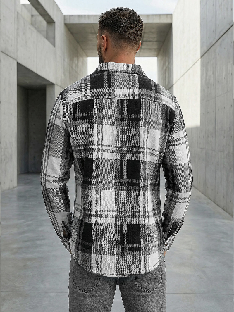 Vīriešu krekls melni-balts OZONEE NB/MC728N/3Z