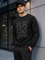 Vīriešu džemperis melns OZONEE JS/8B1976/3