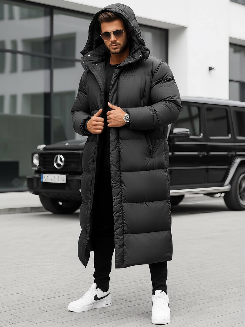 Vīriešu ziemas virsjaka melna OZONEE O/M3202Z