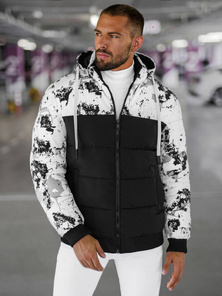 Vīriešu parka balti-melna OZONEE JS/31M5030/392Z