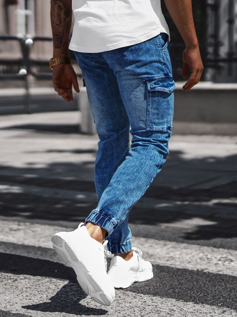 Vīriešu jogger bikses debesu zili OZONEE NB/MP0058B