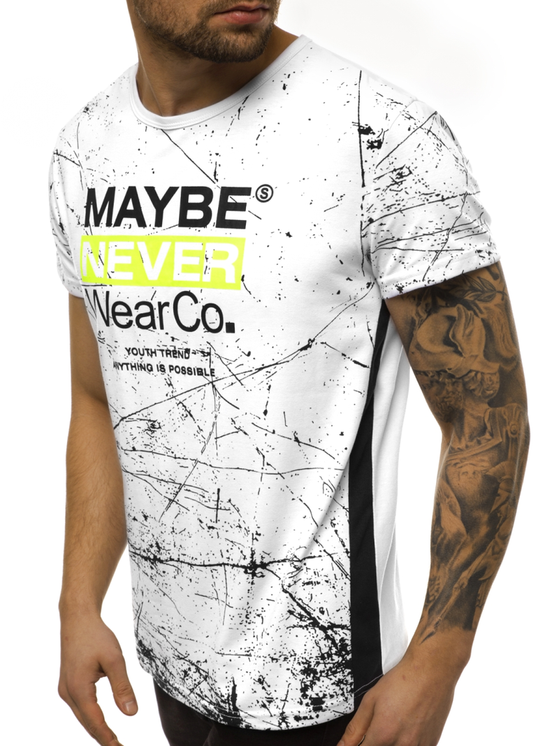 Vīriešu T-krekls balts OZONEE JS/SS10915