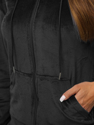 Sieviešu velūra treniņtērpa komplekts melns OZONEE JS/8C1176/3Z