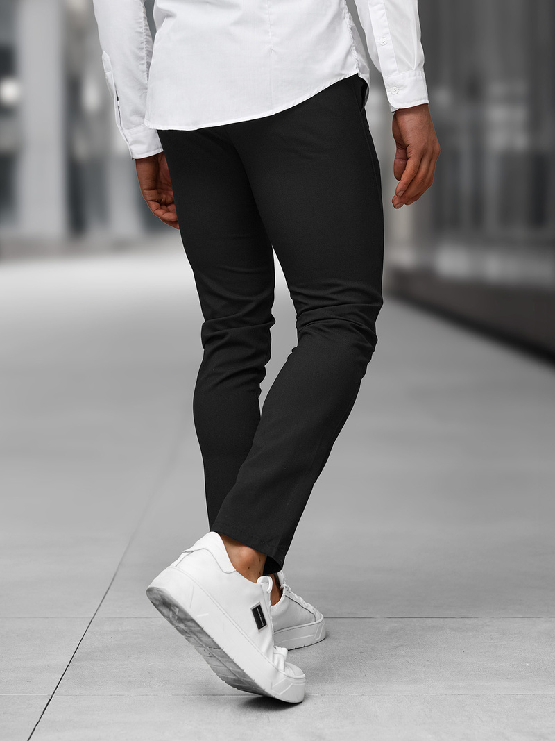 Vīriešu chino bikses melni OZONEE DJ/5526Z