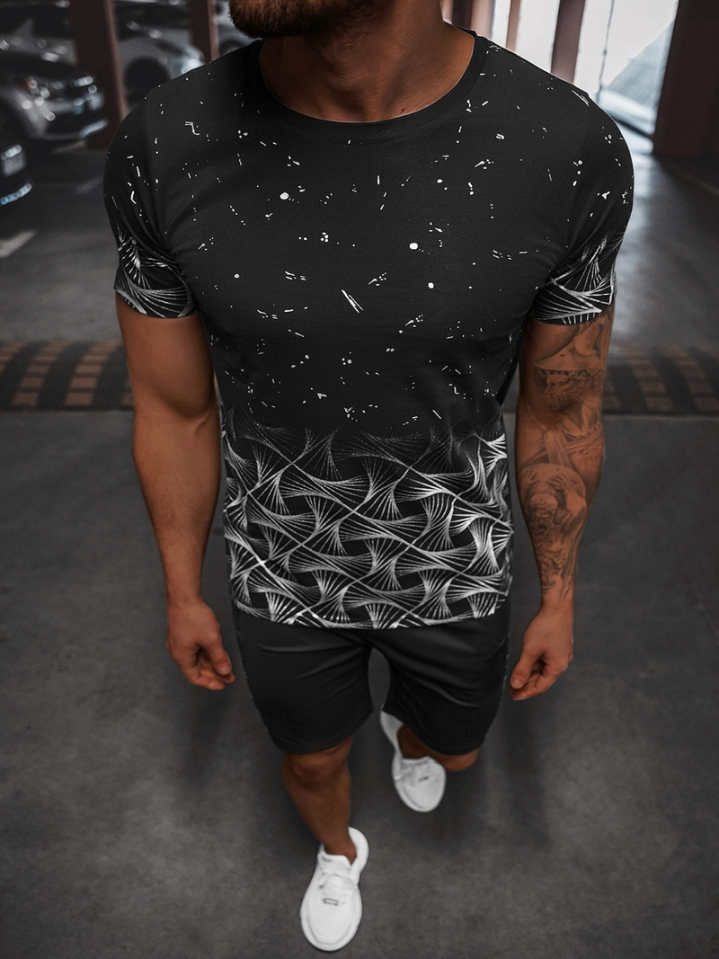 Vīriešu Treniņtērps Melni-sudrabas OZONEE O/HM751