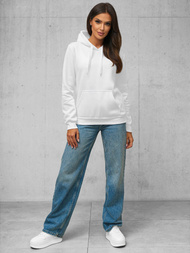 Sieviešu džemperis ar kapuci balts OZONEE JS/W02Z