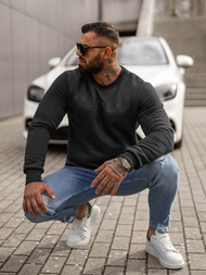 Vīriešu džemperis melns OZONEE JS/8B1360/3