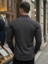 Vīriešu krekls melns OZONEE V/V184Z