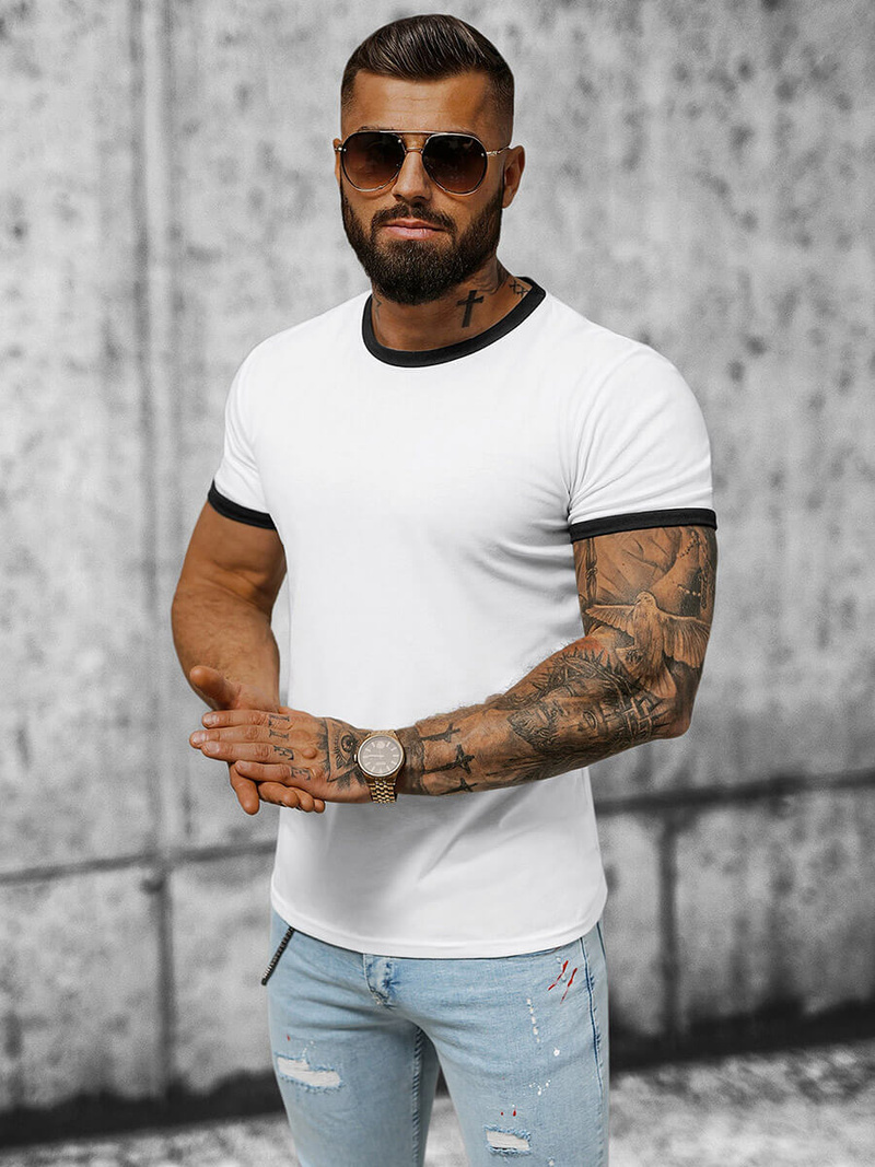 Vīriešu t-krekls balts OZONEE JS/8T83/1Z