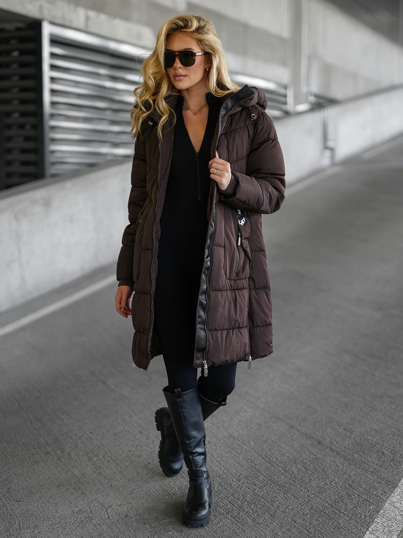 Sieviešu ziemas jaka šokolāde OZONEE JS/16M9302/158