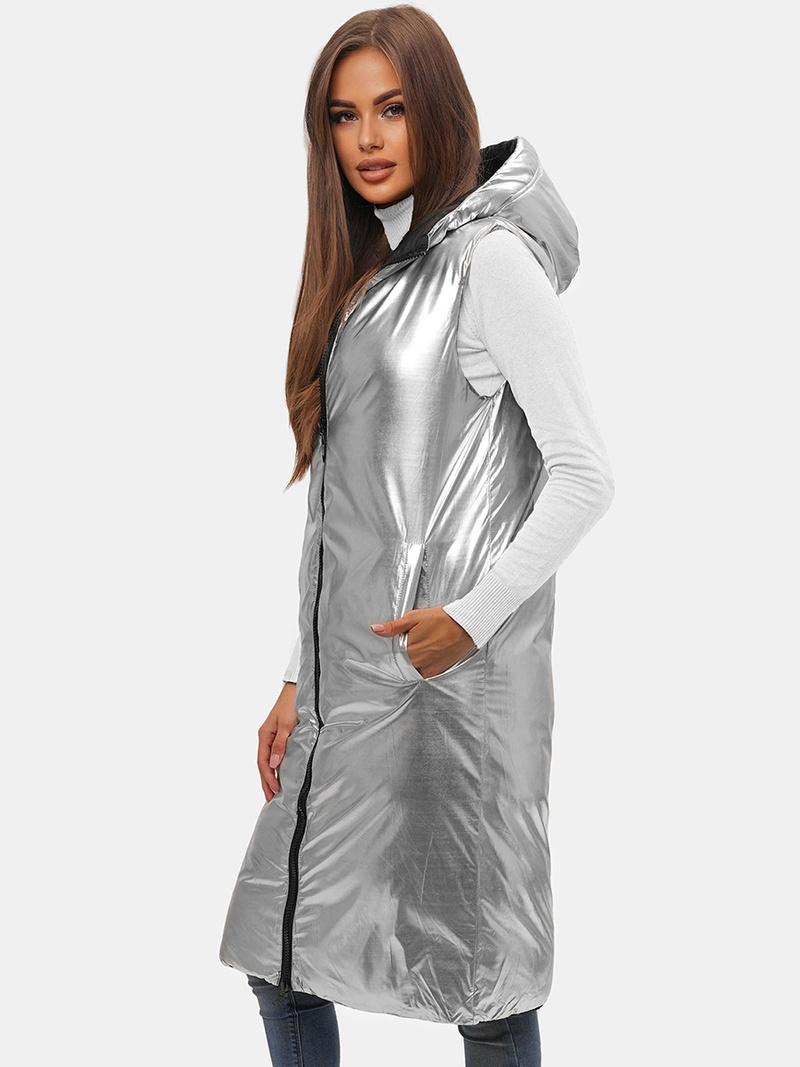 Sieviešu divpusēja veste melna OZONEE JS/5M755/392