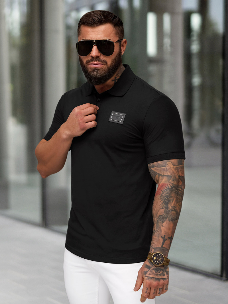 Vīriešu polo krekls melns OZONEE NB/MT3124