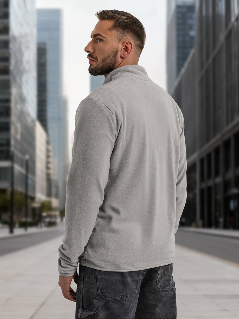 Vīriešu džemperis ar rāvējslēdzēju pelēks OZONEE JS/HH016/2