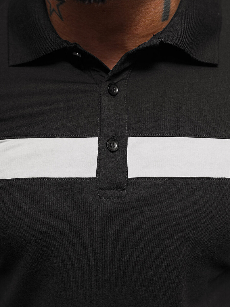 Vīriešu polo krekls melns OZONEE NB/MT3108