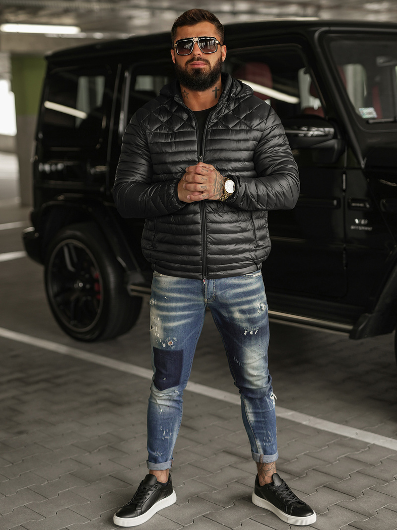 Vīriešu jaka melna OZONEE JS/16M9328/392BZ