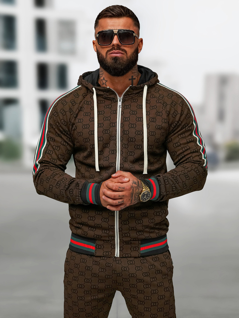 Vīriešu treniņtērps tumši-smilšu OZONEE O/FF5111AB