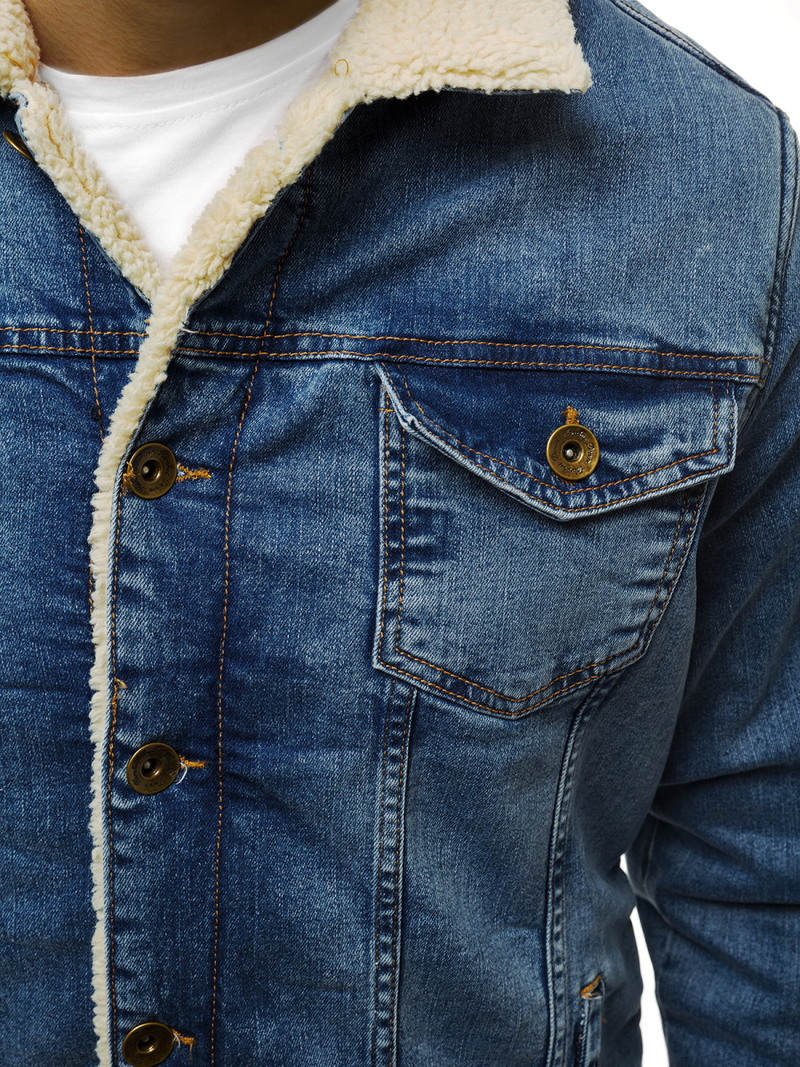 Vīriešu džinsa virsjaka gaiši-debesu zila OZONEE BN/5941