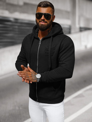 Vīriešu džemperis ar kapuci melns OZONEE NB/MF2003