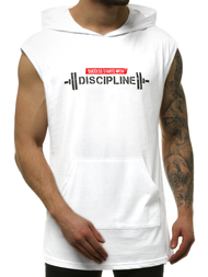 Vīriešu T-krekls bez piedurknēm balts OZONEE MACH/M1211